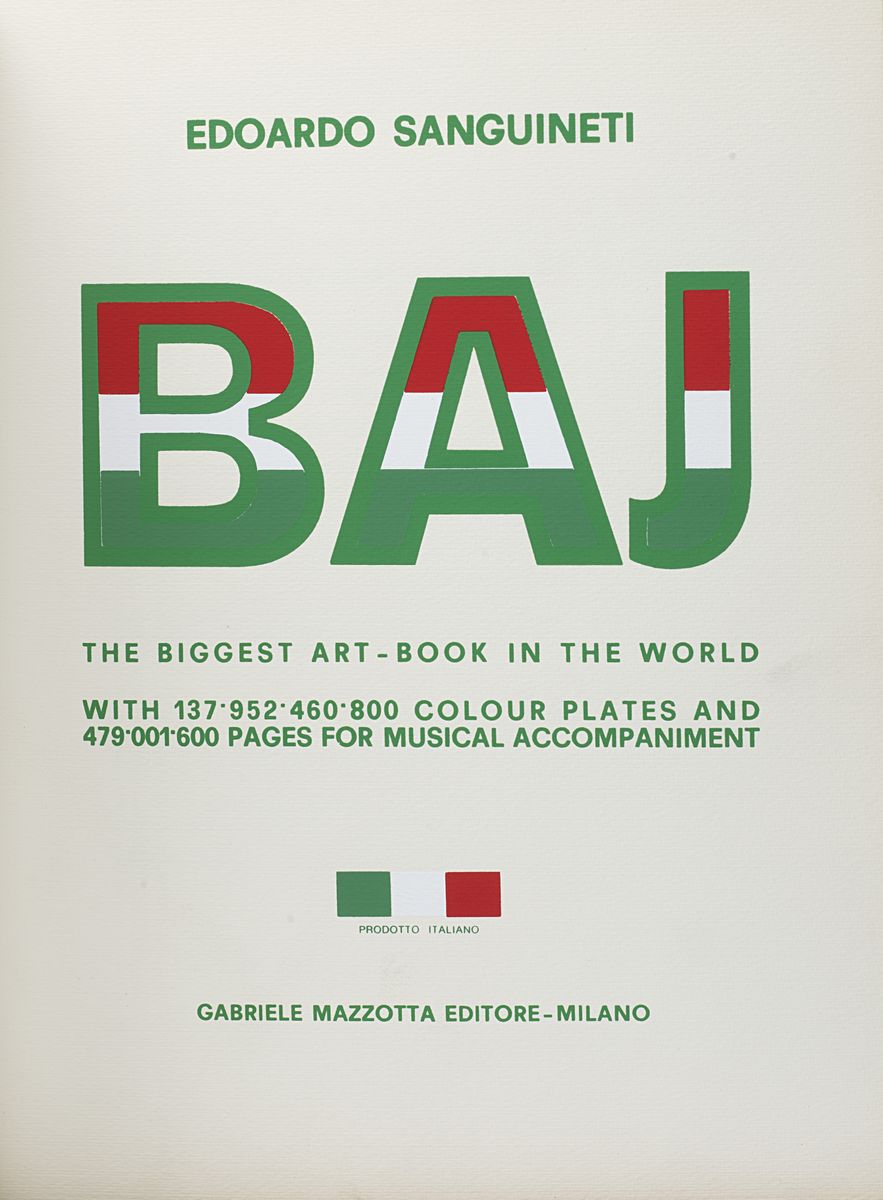 The biggest art book in the world, Do it Baj yourself, volume contenente 10 tavole e 12 cubi in l...
