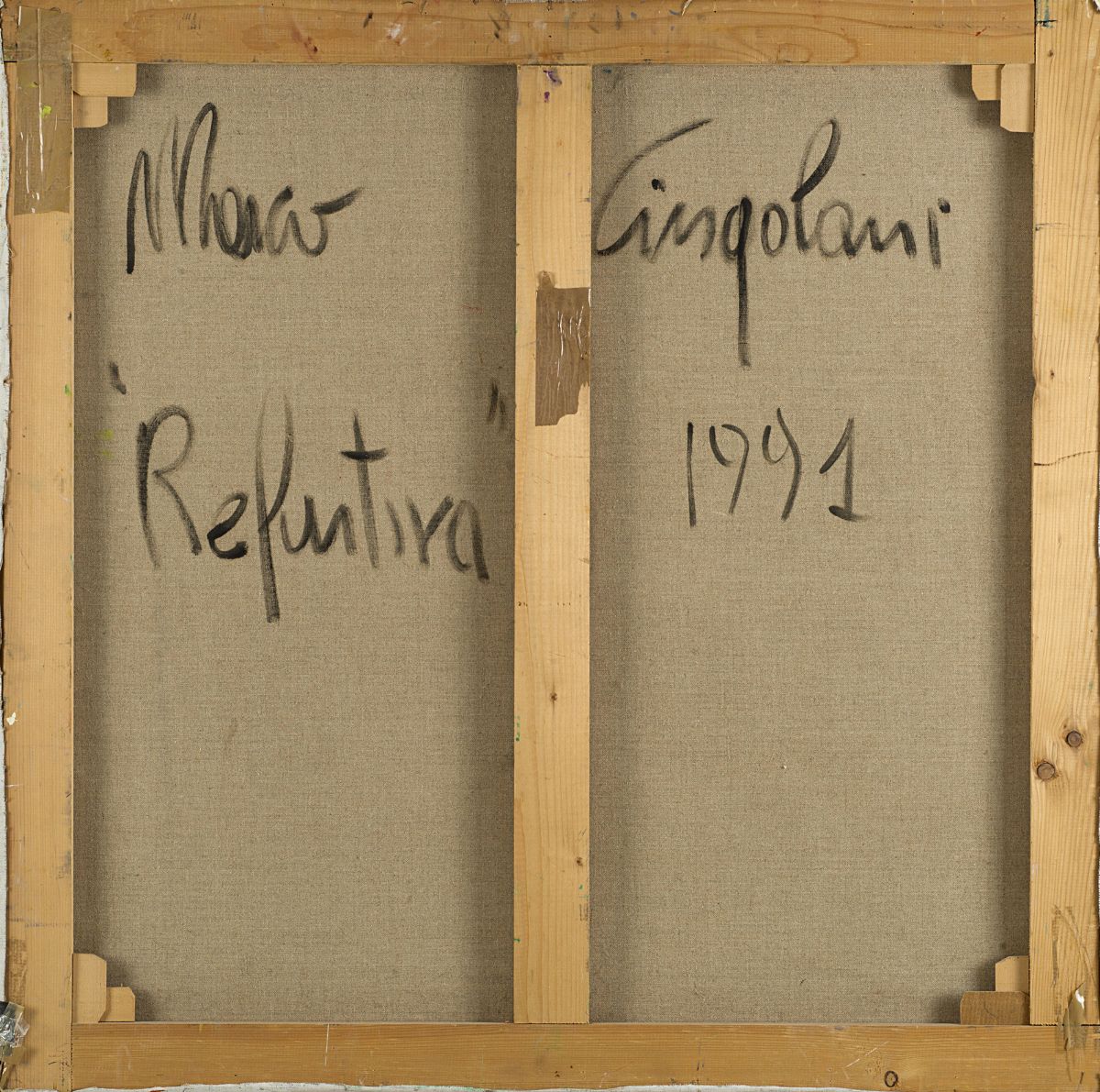Marco Cingolani - Refurtiva, 1991, olio su tela, cm 100x100