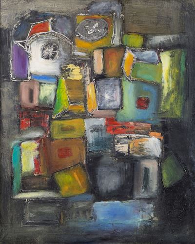 Orologio a Cucù, 1961, olio su tela cm 10x130