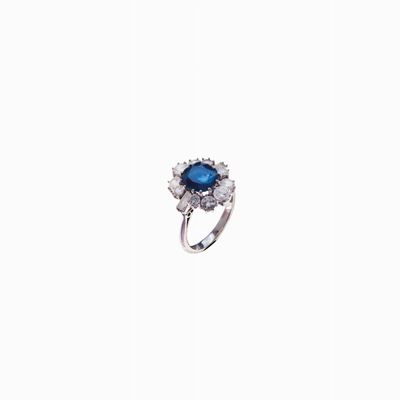 Anello in Oro Zaffiri e Diamanti, Circa