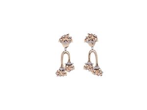 PAIO DI ORECCHINI D'EPOCA IN ORO E DIAMA