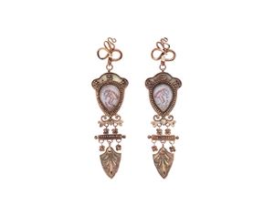 PAIO DI ORECCHINI IN ORO, SECOLO XIX CIR