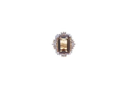 Anello in Oro, Topazio e Diamanti in Oro