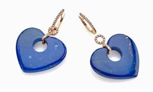 PAIO DI ORECCHINI IN ORO, LAPISLAZZULI E