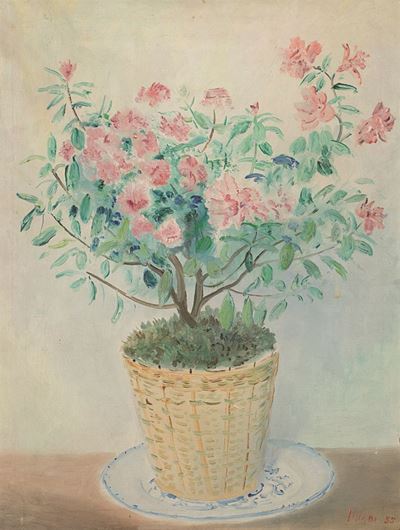Vaso di fiori, olio su tela, 1955