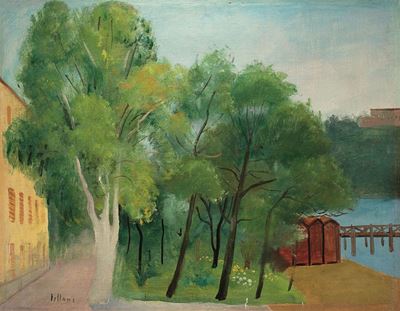 Alberi a Sestri Levante, olio su tela, 1935