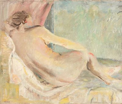 Nudo alla finestra, olio su tela