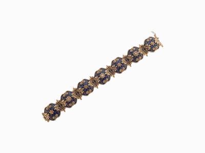 Bracciale in Oro, Smalto e Diamanti Real