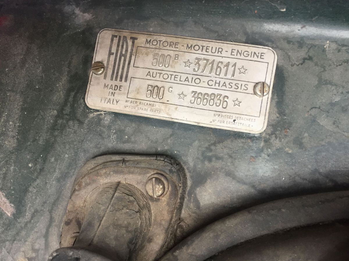 Fiat - 500C del 1952 con numero di telaio 356683