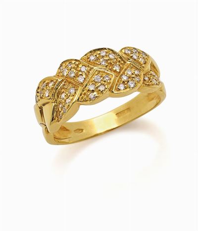 Anello in Oro e Diamanti a Fascia in Oro