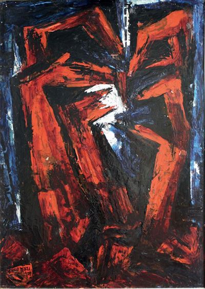 Senza titolo (1957), smalto su faesite