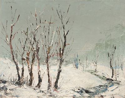 Paesaggio invernale, olio su tela