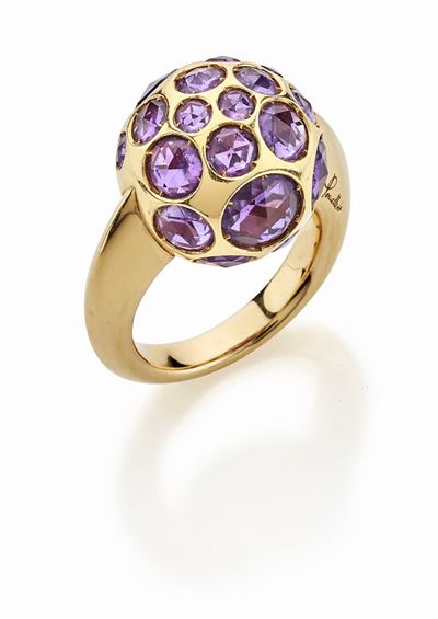 Pomellato, Anello in oro giallo 18K con ametiste