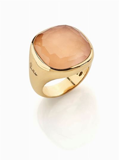 Pomellato, Demi-parure firmata in oro rosé 18K con quarzi rosa