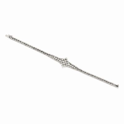 Bracciale in oro bianco 18K con diamanti taglio brillante, ct 0,50