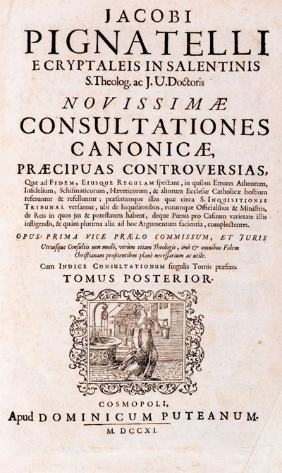 Novissimae Consultationes Canonicae, Praecipuas Controversias, Quae Ad Fidem, Ejsque Regulam Spec...