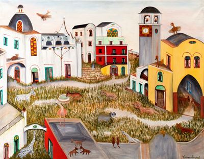Piazzetta di Capri con Animali