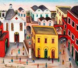 Small Church and Yellow House