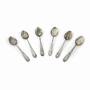 A silver spoons set, Italy 20th Century