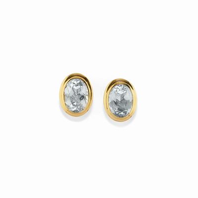 Orecchini in oro giallo 18K con acquamarine