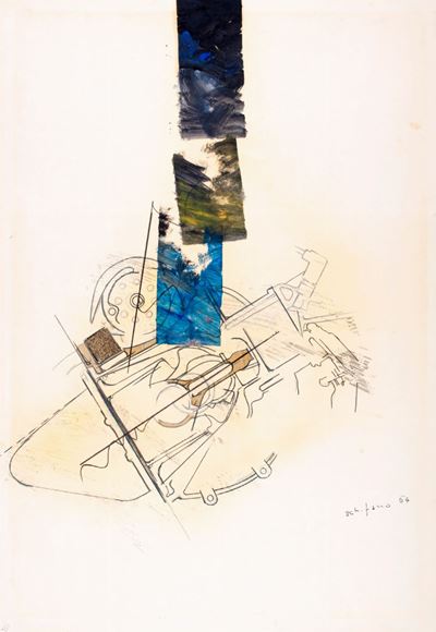 Senza titolo (1964), tecnica mista e collage su carta