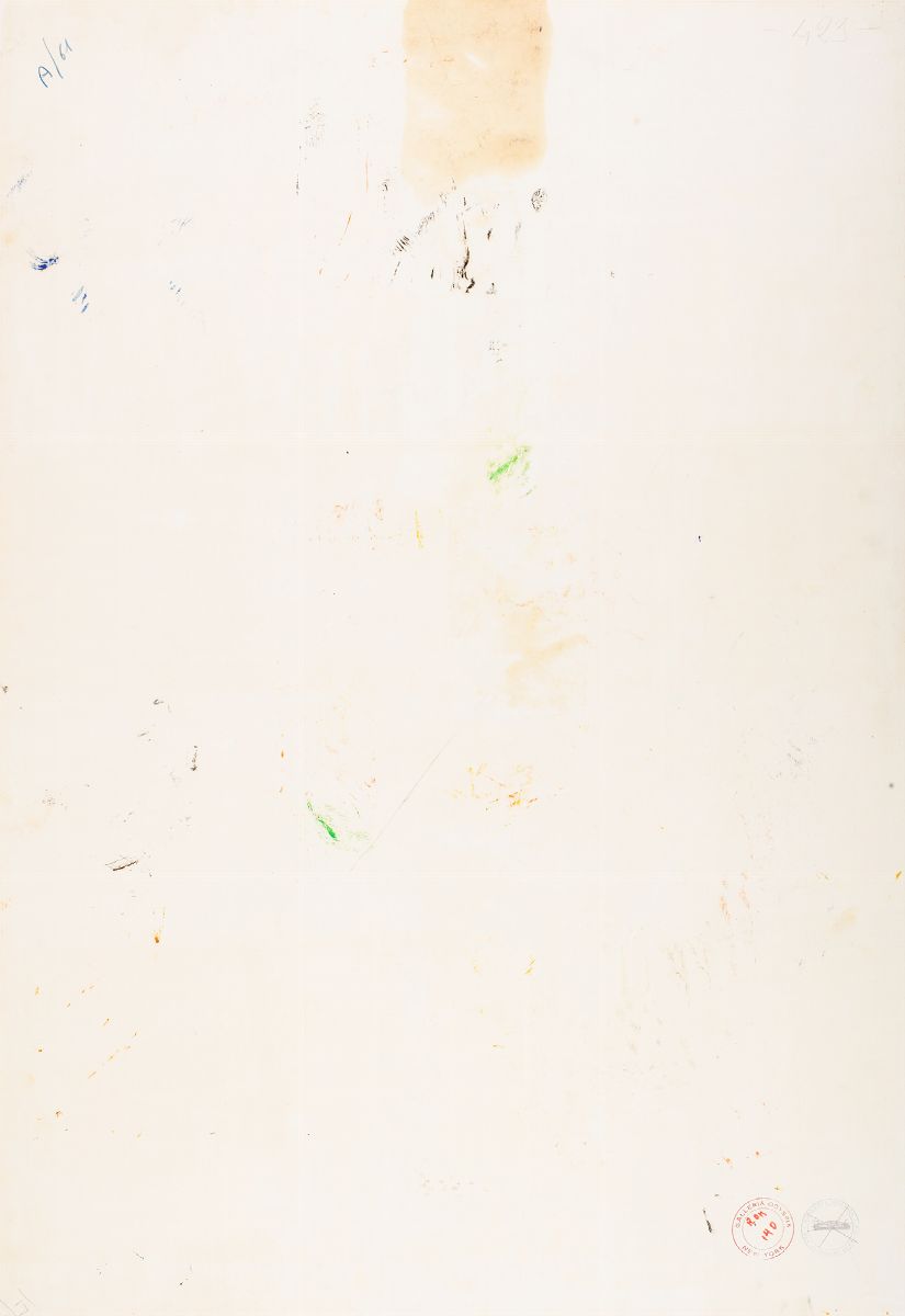 Mario Schifano - Senza titolo (1964), tecnica mista e collage su carta