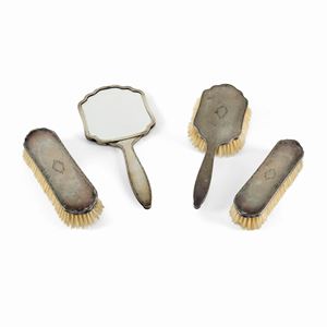 A silver toilette set, Italy 20th Century