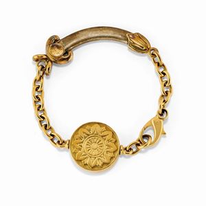 A silver and 18K yellow gold bracelet, Pomellato