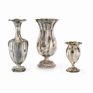 Three silver trays, Italy 20th Century