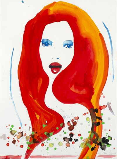 Kate Moss - acquerello e grafite su carta