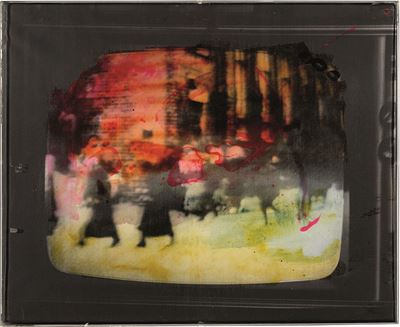 Senza titolo (smalto su tela emulsionata, cm 54x43, prima metà anni '70)