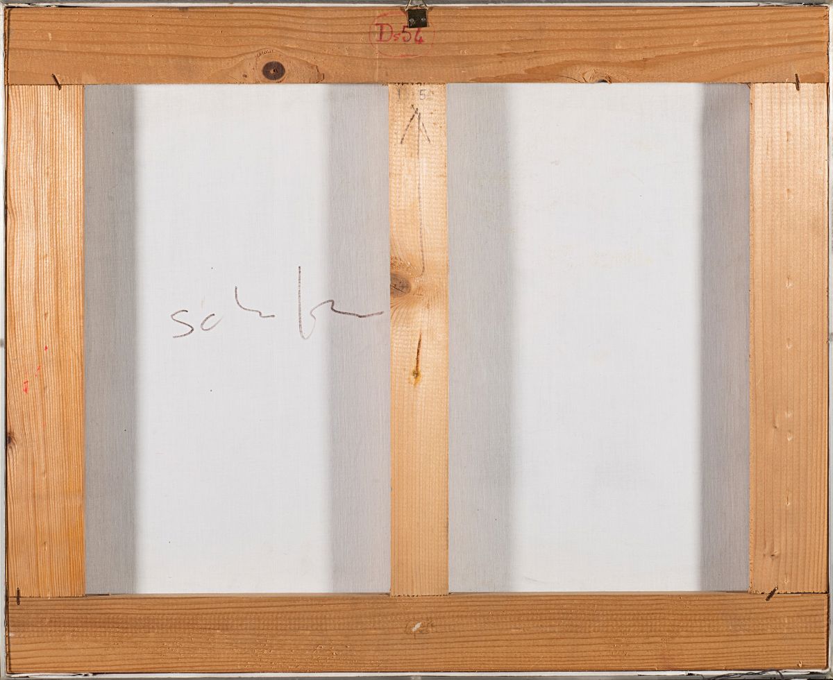 Mario Schifano - Senza titolo (smalto su tela emulsionata, cm 54x43, prima metà anni '70)