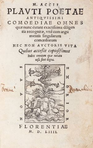Plauto, Tito Maccio - Comoediae omnes quae nunc extant exactissima diligentia recognitæ, vnà cum argumentis singularum comœdiarum