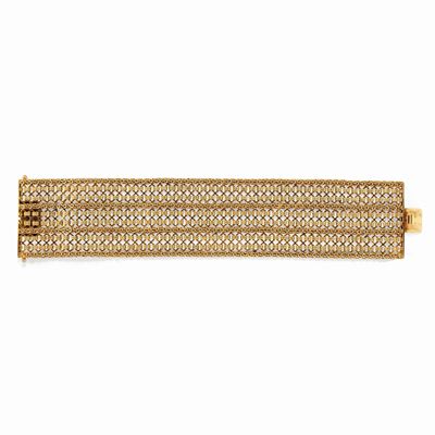 Bracciale in oro giallo 18K, circa 1950