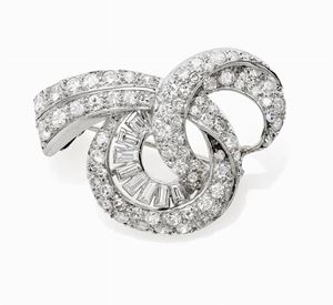 SPILLA IN PLATINO E ORO CON DIAMANTI