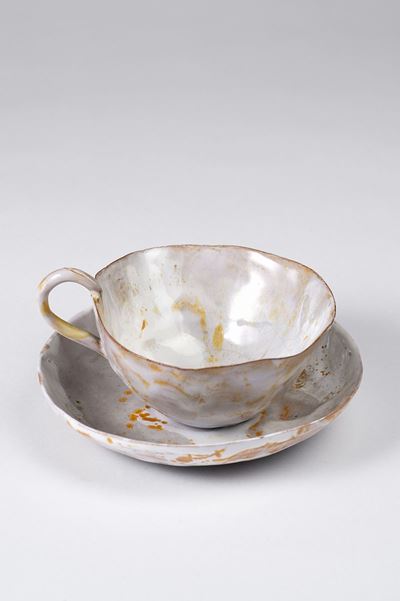 Servizio da tè, ceramica smaltata policroma, circa 1955