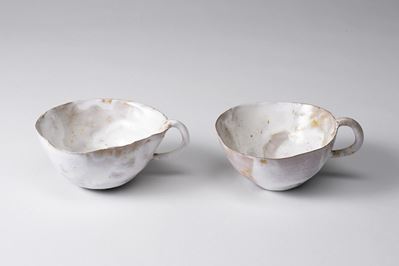 Servizio da tè in ceramica policroma smaltata