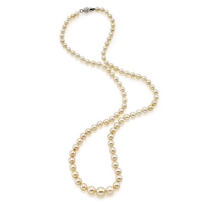 Collana di perle con chiusura in oro bianco 18K