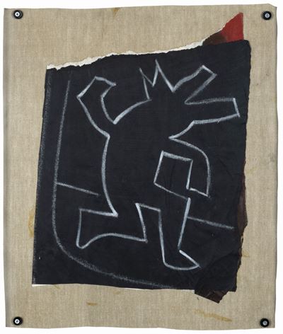 Senza titolo (Subway Drawing), gesso bianco su carta nera, 1981