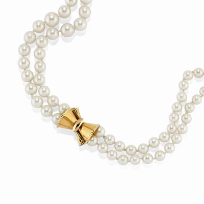 Collana con perle coltivate in oro giallo 18K