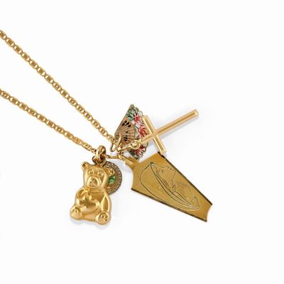 Collana con smalti in oro 18K giallo, bianco e rosa
