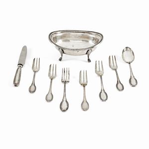 Nine silver objects, Italy 20th Century