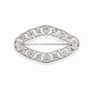 A platinum and diamond brooch, circa 1920