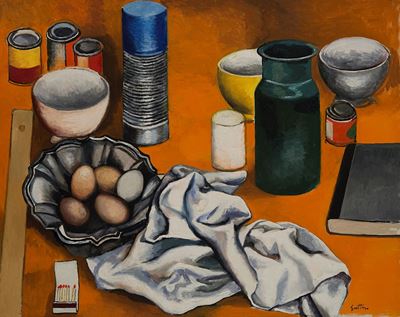 Oggetti - olio su tela, 60x75 cm, 1978