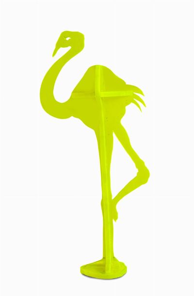 Fenicottero artificiale, metacrilato giallo, 1972