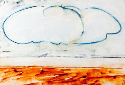 Paesaggio anemico, smalto su tela, cm 70 x 100, 1974/'76