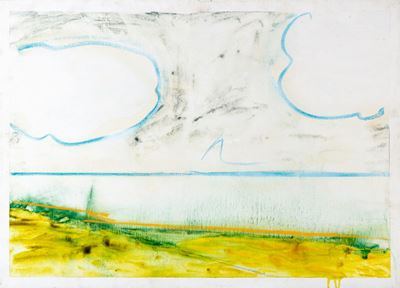 Paesaggio anemico, smalto su tela