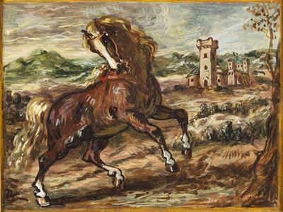 Cavallo impennato, olio su tela, 1955 ca.