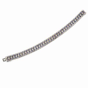 A 18K white gold and sapphire bracelet