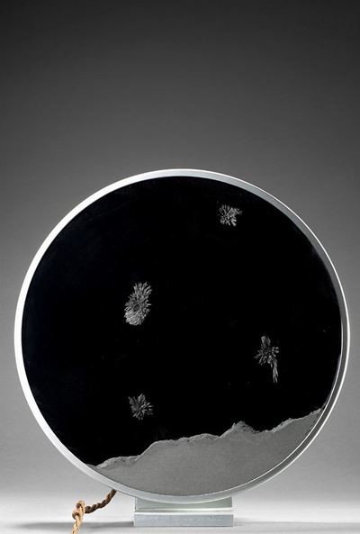 Superficie magnetica, 1968, limatura di ferro, magneti e animazione elettromeccanica